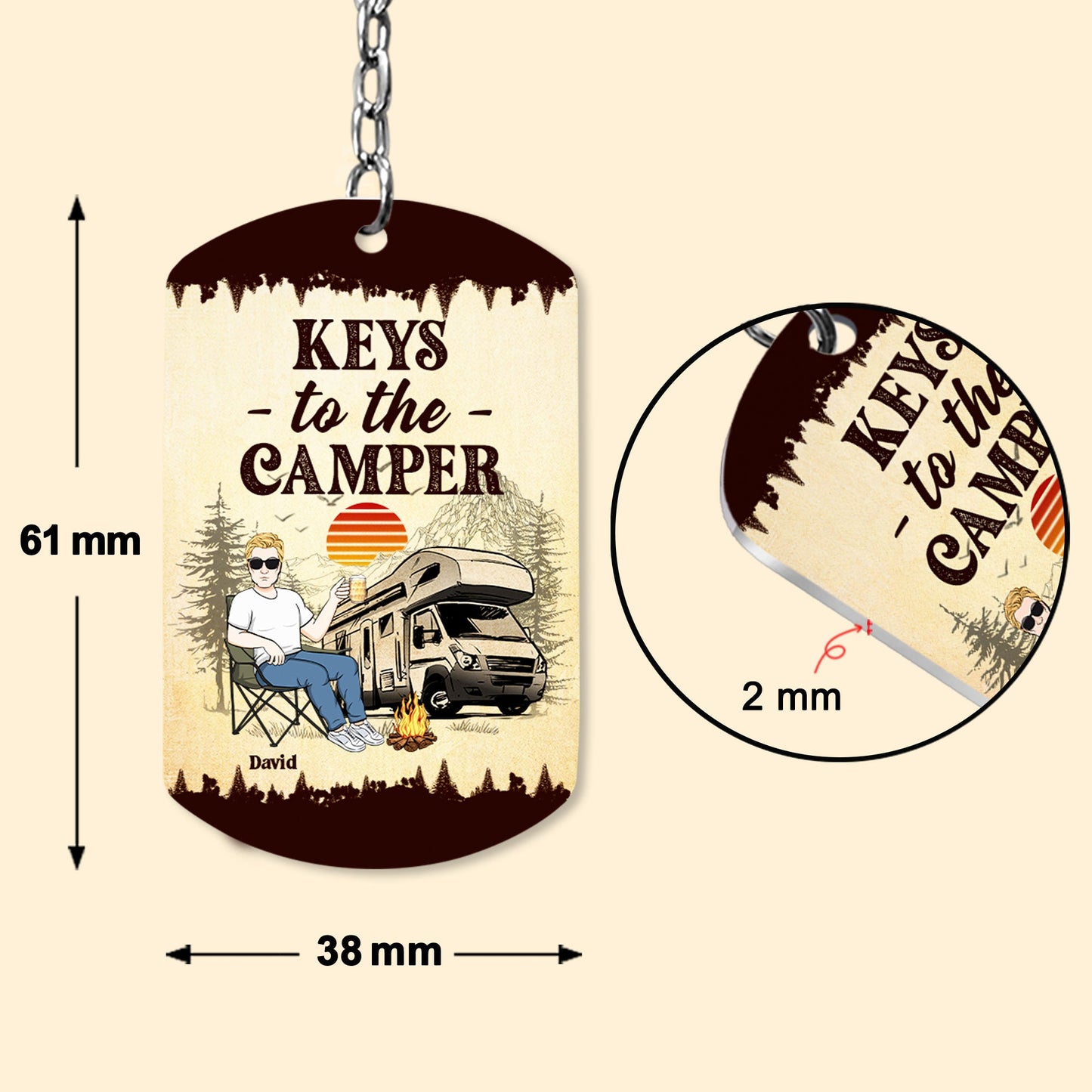 Keys To The Camper For Man- Personalized Keychain