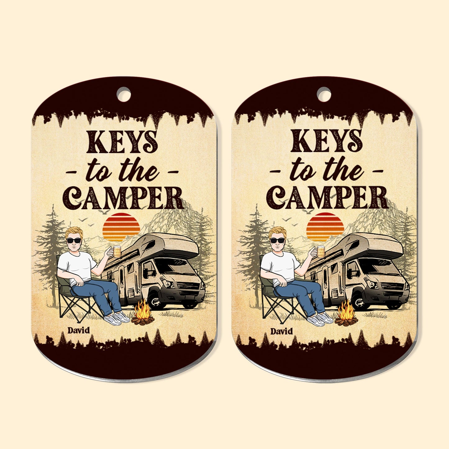 Keys To The Camper For Man- Personalized Keychain