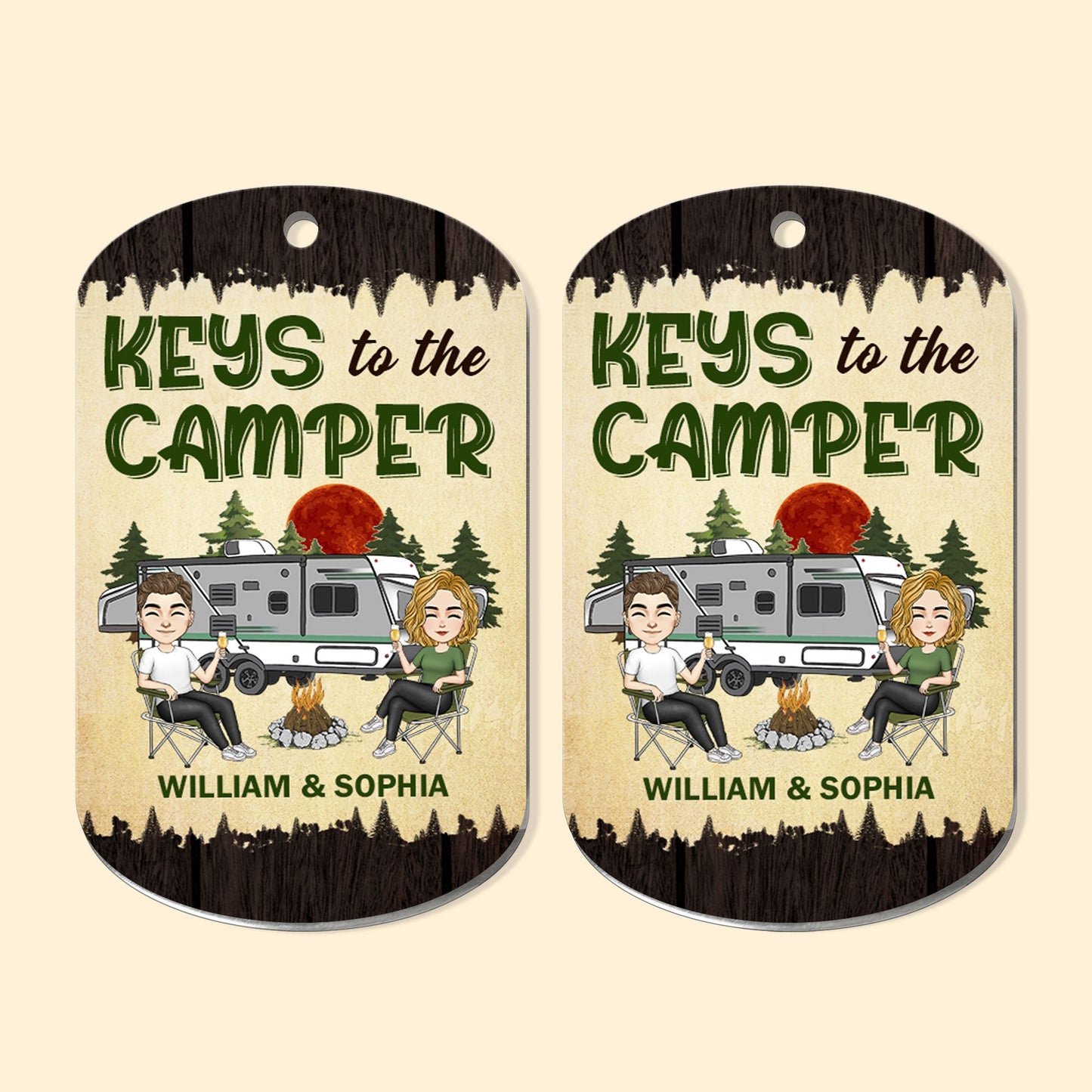 Keys To The Camper New Version - Personalized Keychain