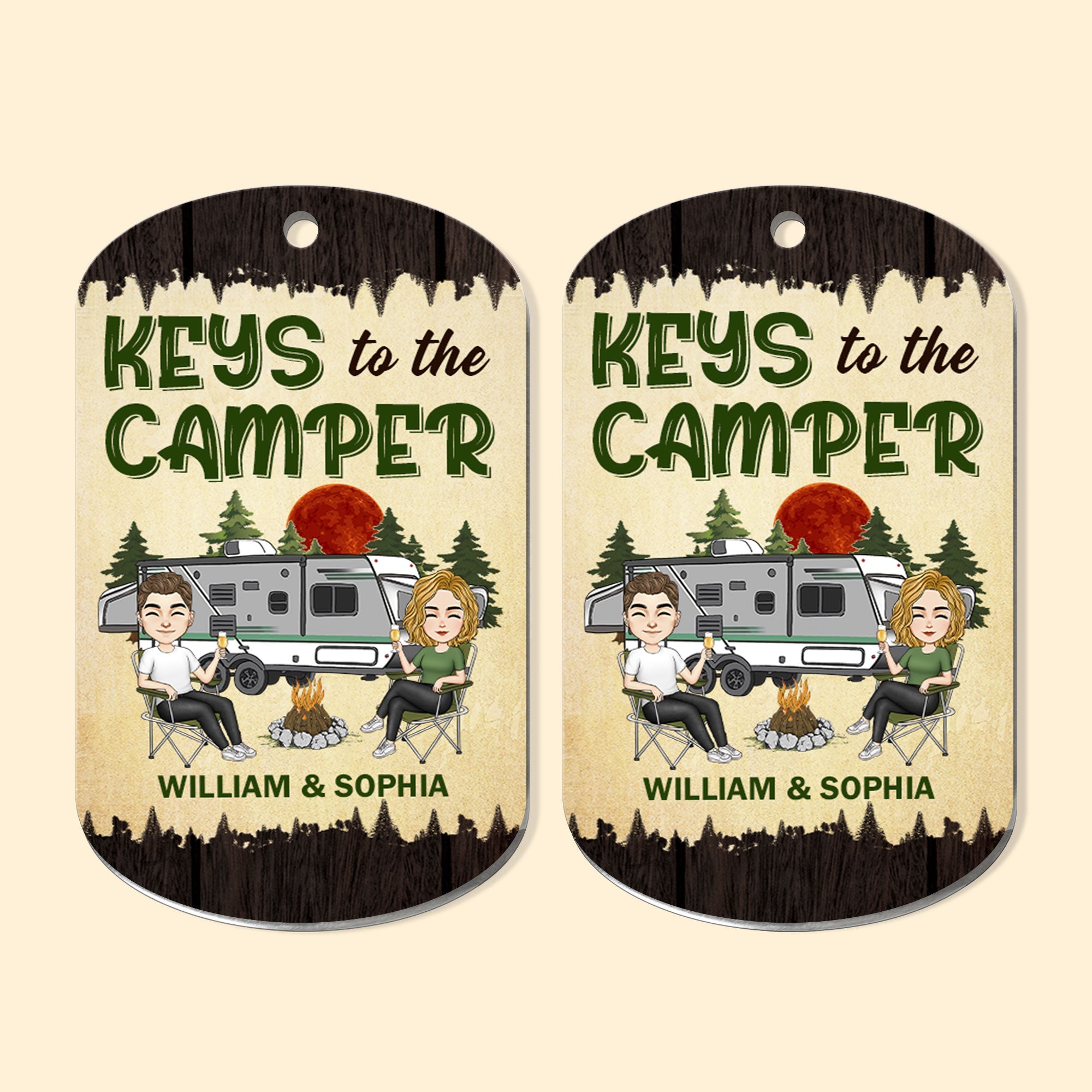 Keys To The Camper New Version - Personalized Keychain