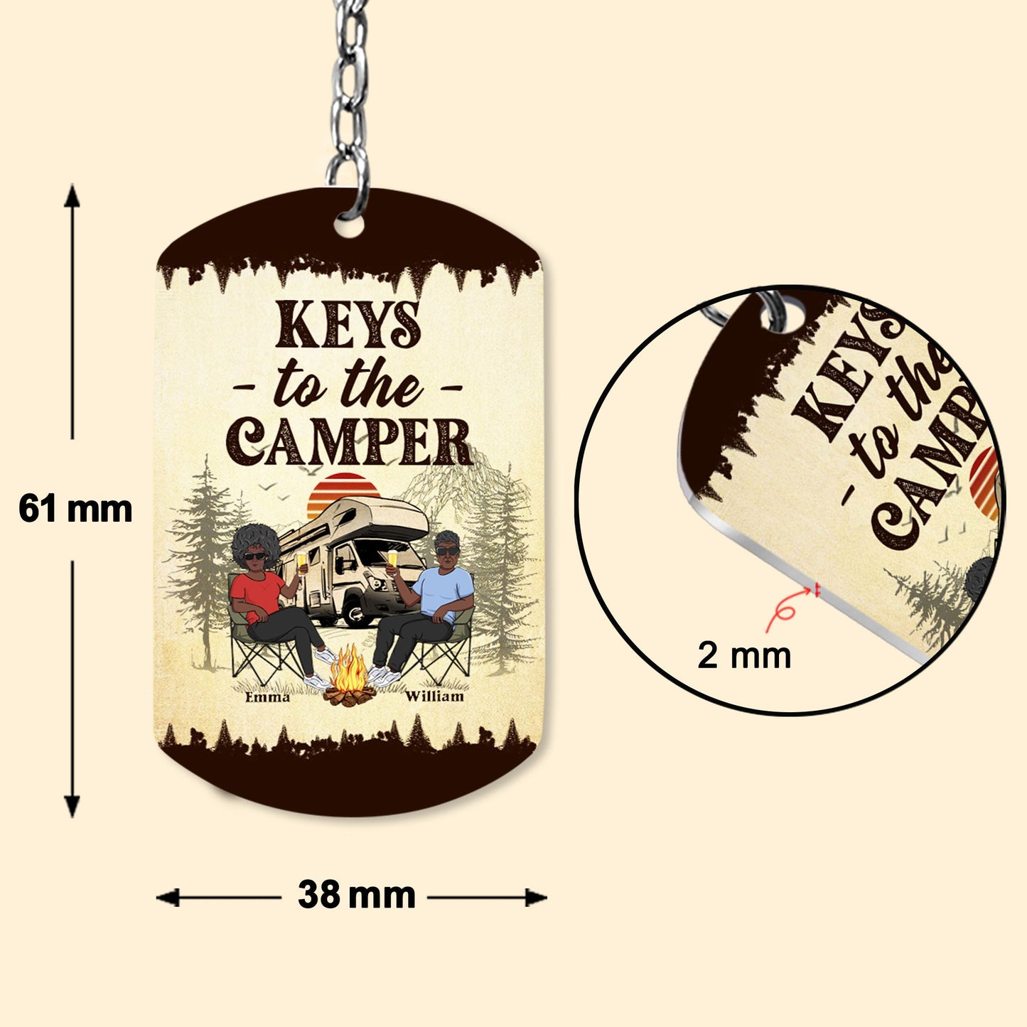 Keys To The Camper Ver2 - Personalized Keychain