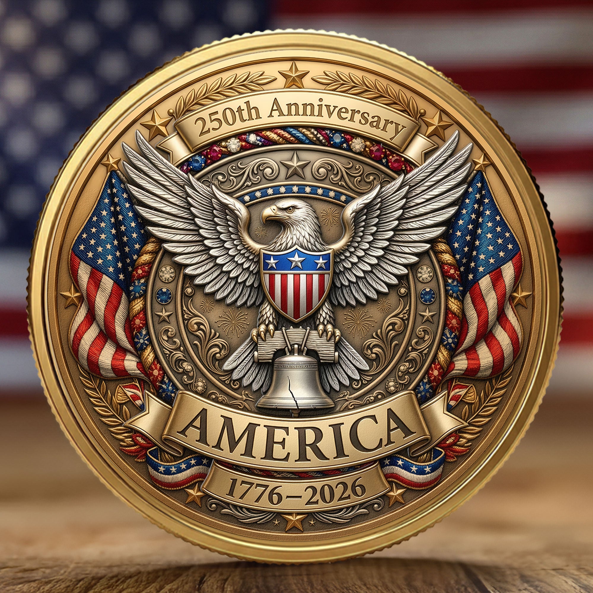 250 Years Of Freedom American Eagle Liberty Bell - Coin