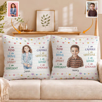 Kid Affirmation Watercolor Style - Personalized Pillow