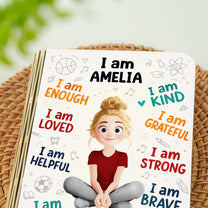 Kid Affirmations I Am Kind - Personalized Book Lamp
