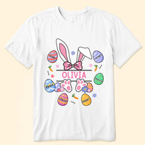 Kid Affirmations With Easter Bunny And Eggs - Personalized Shirt