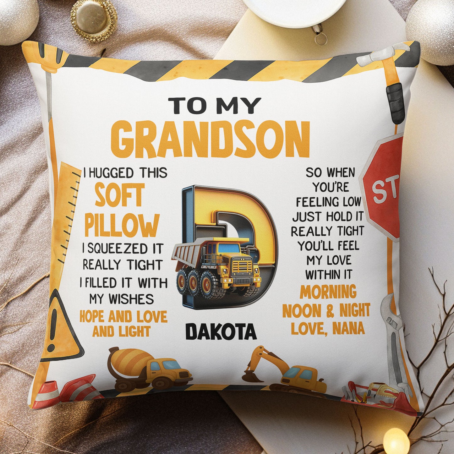 Kid Alphabet Hug This - Personalized Pillow (Insert Included)