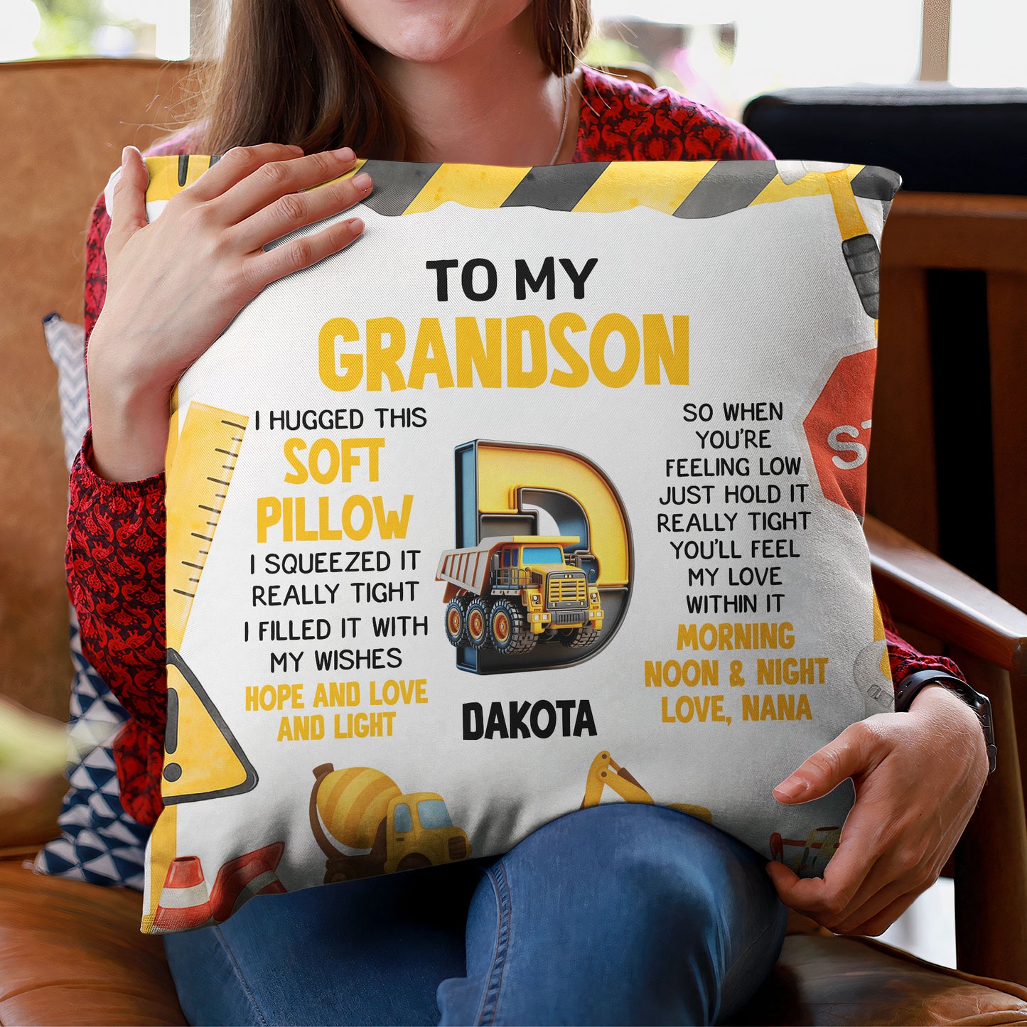 Kid Alphabet Hug This - Personalized Pillow (Insert Included)