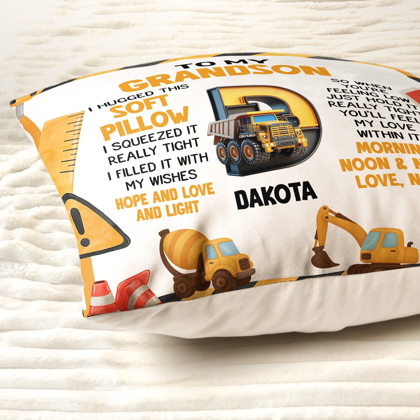 Kid Alphabet Hug This - Personalized Pillow (Insert Included)