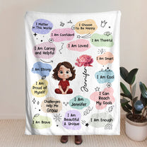 Kid Birth Flower Affirmation - Personalized Blanket