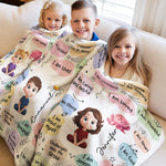 Kid Birth Flower Affirmation - Personalized Blanket