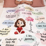 Kid Birth Flower Affirmation - Personalized Blanket