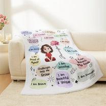 Kid Birth Flower Affirmation - Personalized Blanket