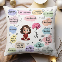 Kid Birth Flower Affirmation - Personalized Pillow (Insert Included)