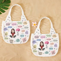 Kid Birth Flower Affirmation - Personalized Round Tote Bag