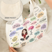 Kid Birth Flower Affirmation - Personalized Round Tote Bag