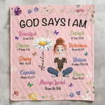 Kid Birth Flower God Says I Am - Custom Quilt Set