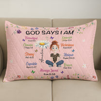 Kid Birth Flower God Says I Am - Custom Quilt Set
