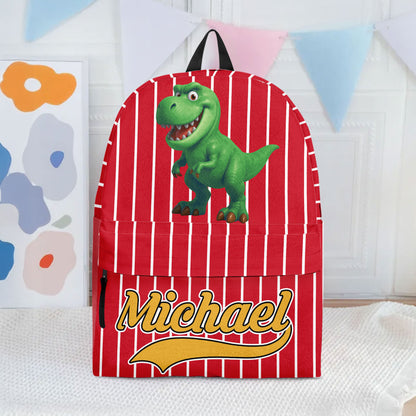 Kid Cartoon Dinosaurus Vehicles - Personalized Backpack