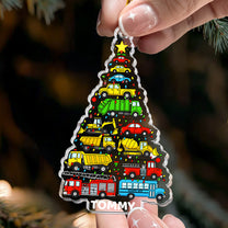 Kid Construction Dinosaur Unicorn Mermaid Christmas Tree - Personalized Acrylic Ornament