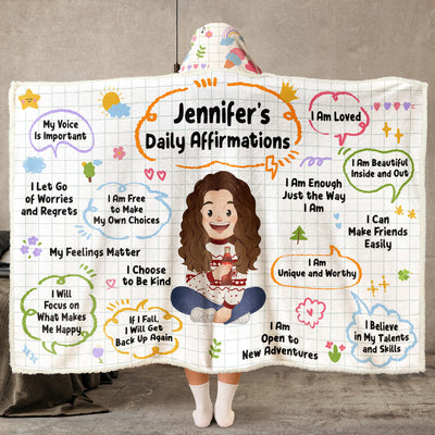 Kid Daily Affirmation - Personalized Wearable Blanket Hoodie