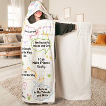 Kid Daily Affirmation - Personalized Wearable Blanket Hoodie