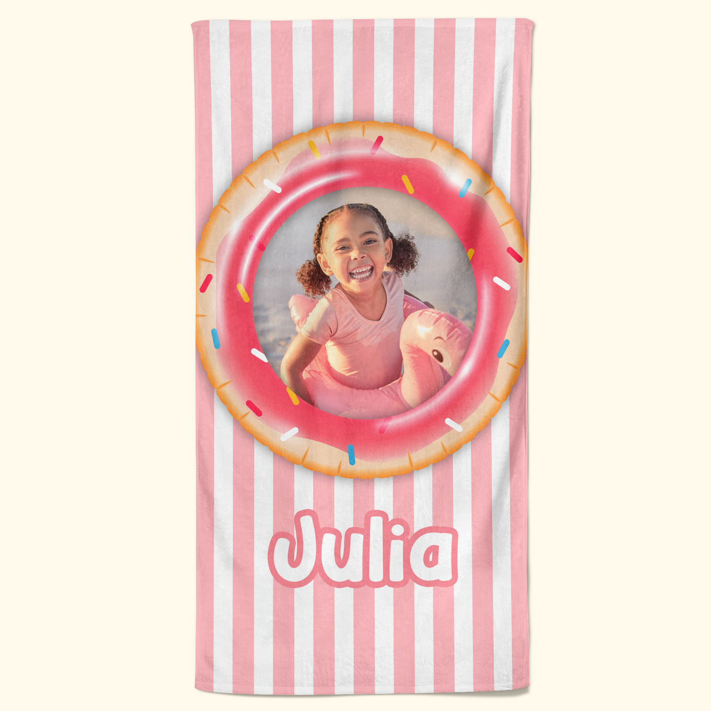 Kid Float Pool Party - Personalized Photo Beach Towel