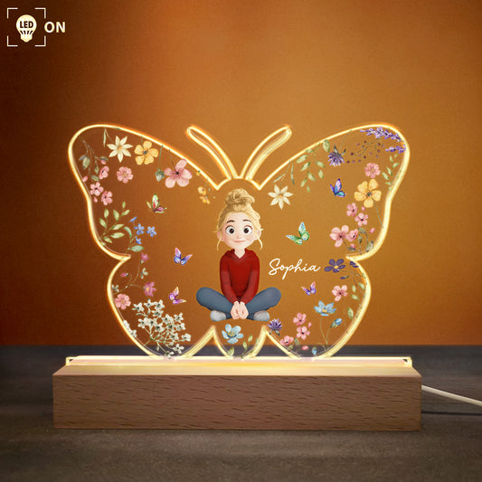 Kid Floral Butterfly - Personalized LED Light