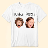 Kid Funny Faces Double Trouble - Personalized Photo Shirt