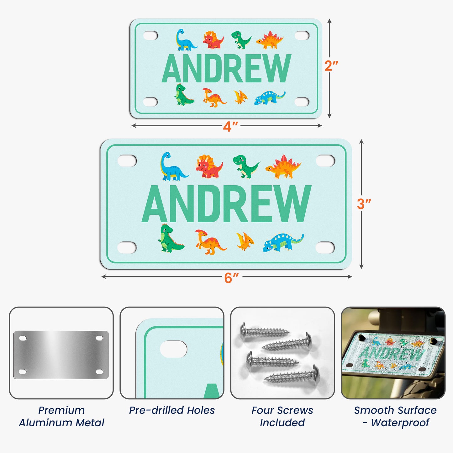 Kid Girl Boy Name Sign - Personalized Mini License Plate