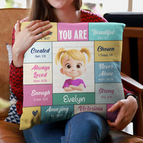 Kid God Says You Are Bible Verse - Personalized Pillow (Insert Included)