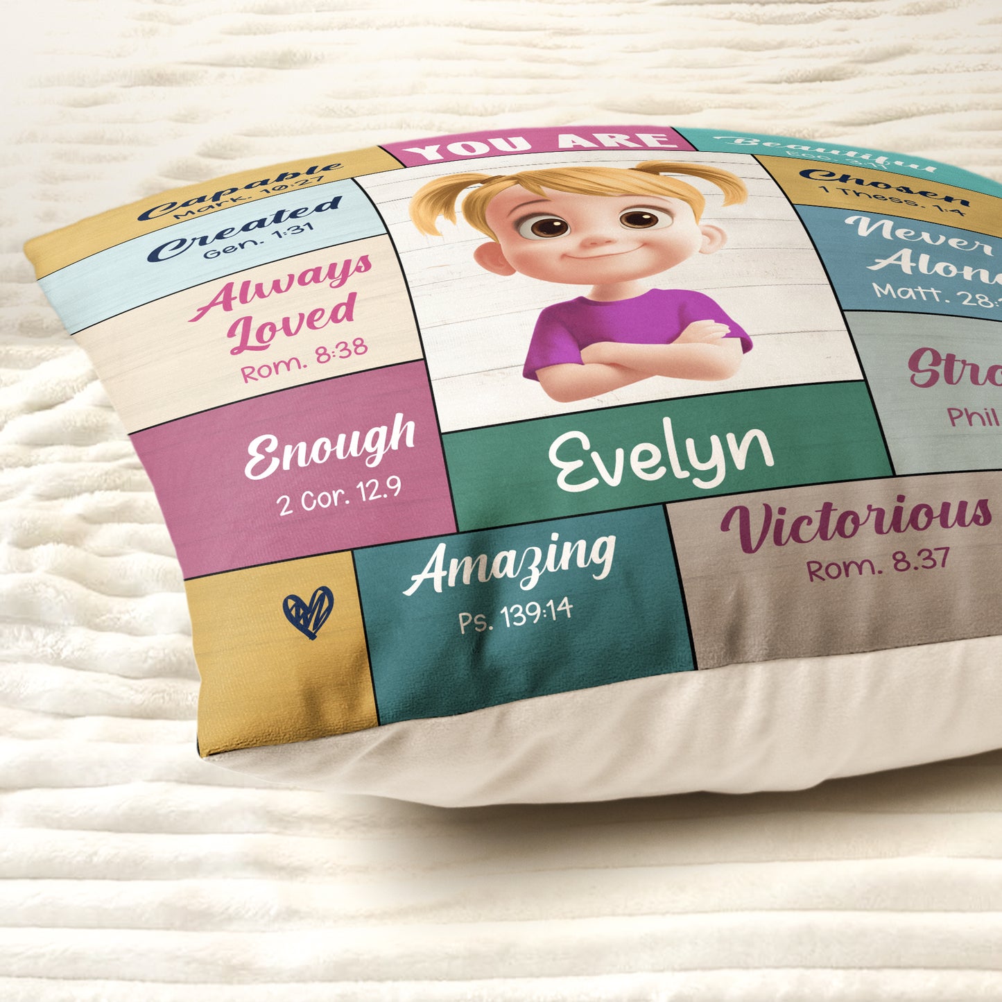 Kid God Says You Are Bible Verse - Personalized Pillow (Insert Included)