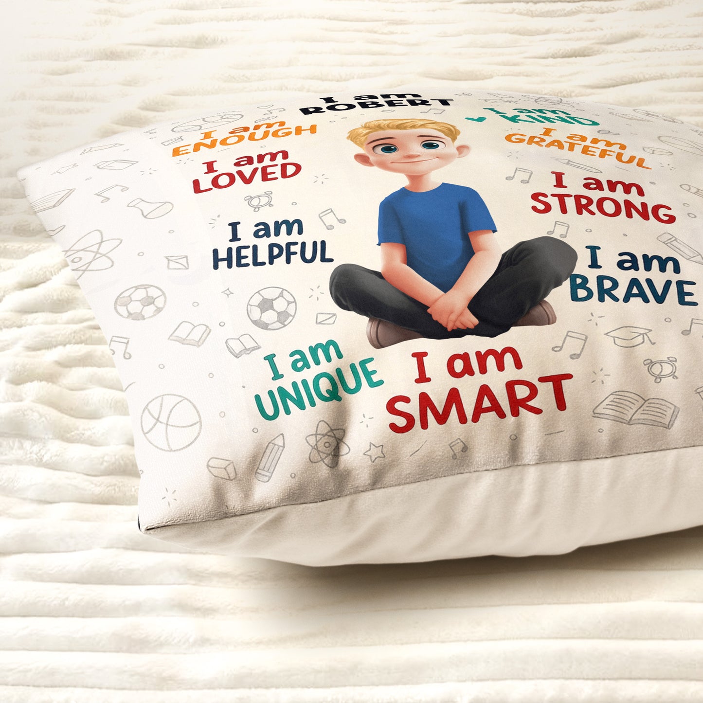 Kid I Am Kind Affirmation - Personalized Pillow (Insert Included)