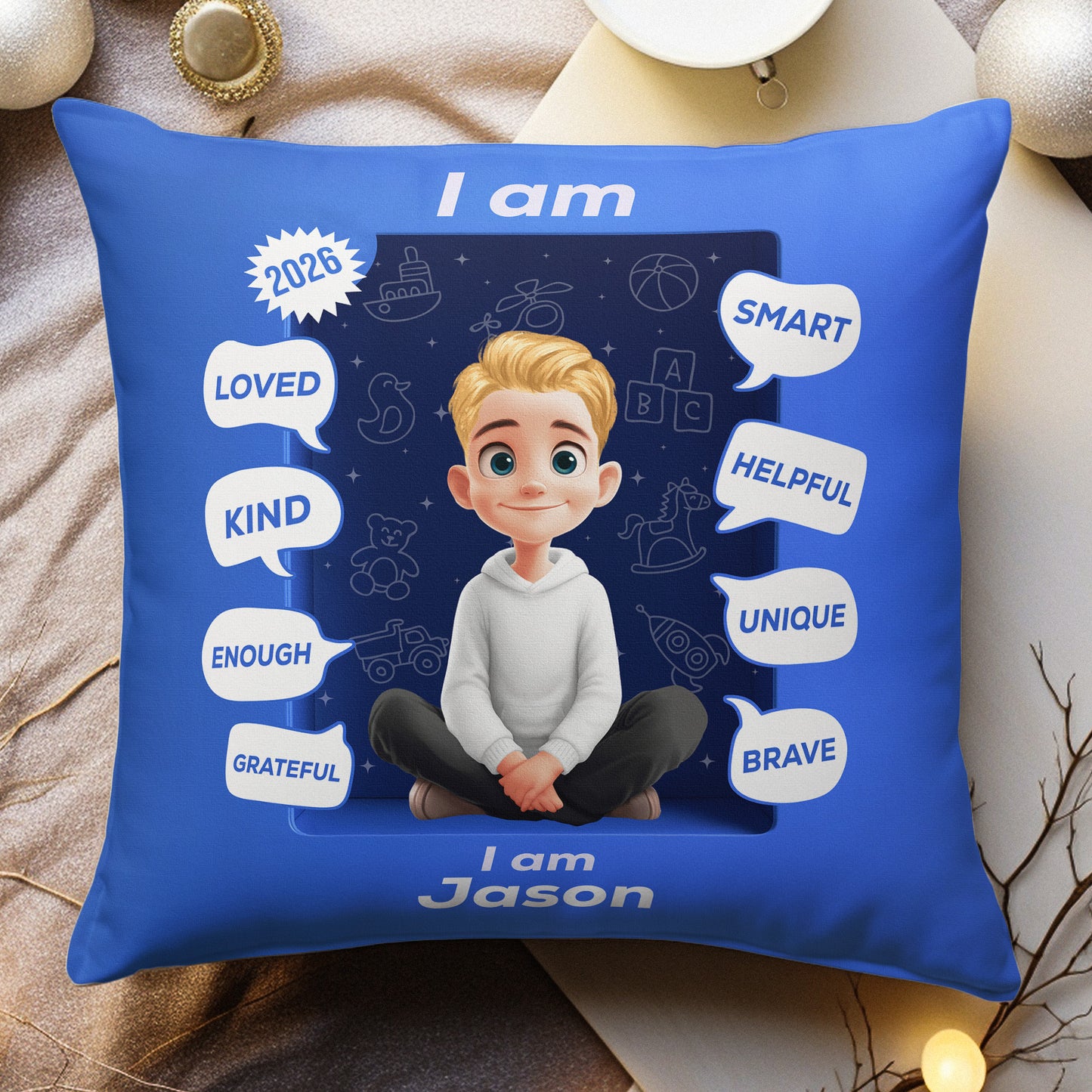 Kid I Am Kind Toy Box - Personalized Pillow (Insert Included)