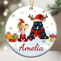 Kid Name Christmas Alphabet - Personalized Ceramic Ornament