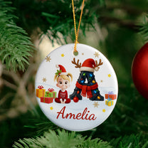 Kid Name Christmas Alphabet - Personalized Ceramic Ornament