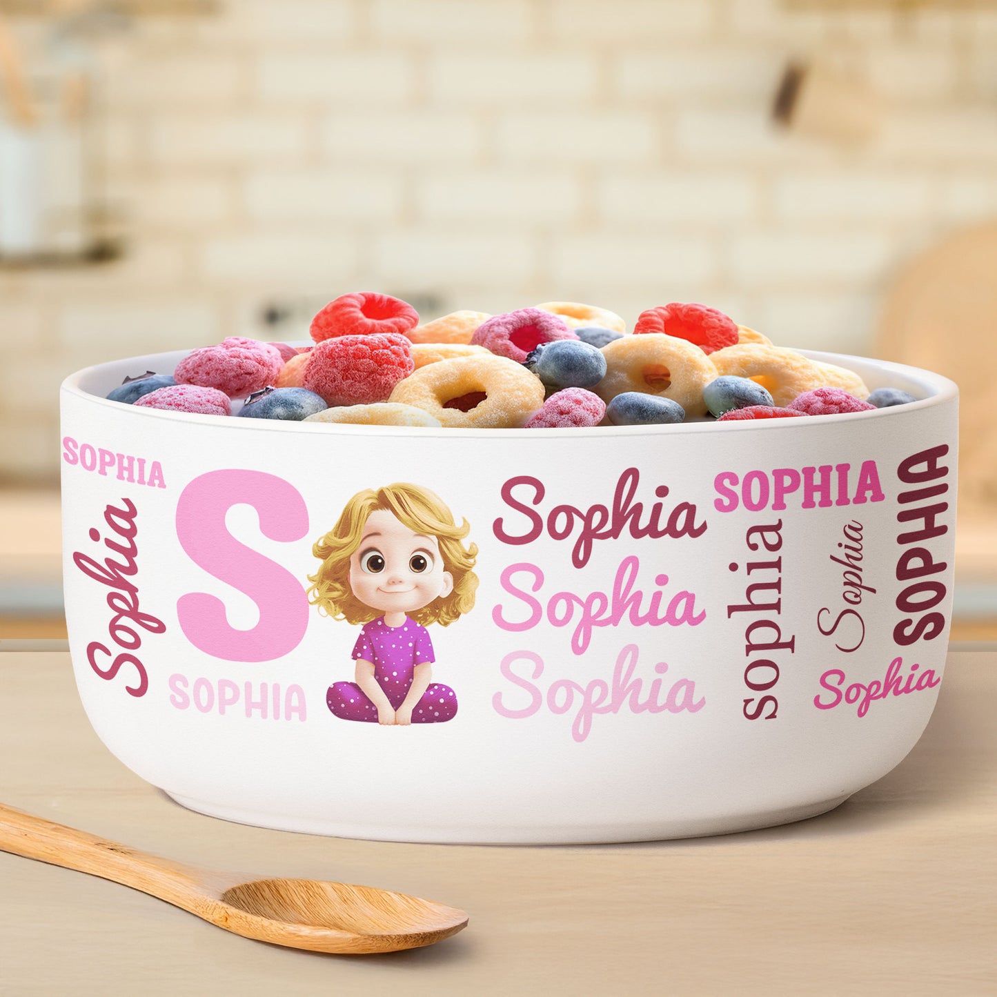 Kid Name Pattern - Personalized Ceramic Bowl