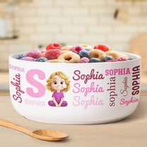Kid Name Pattern - Personalized Ceramic Bowl