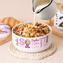 Kid Name Pattern - Personalized Ceramic Bowl
