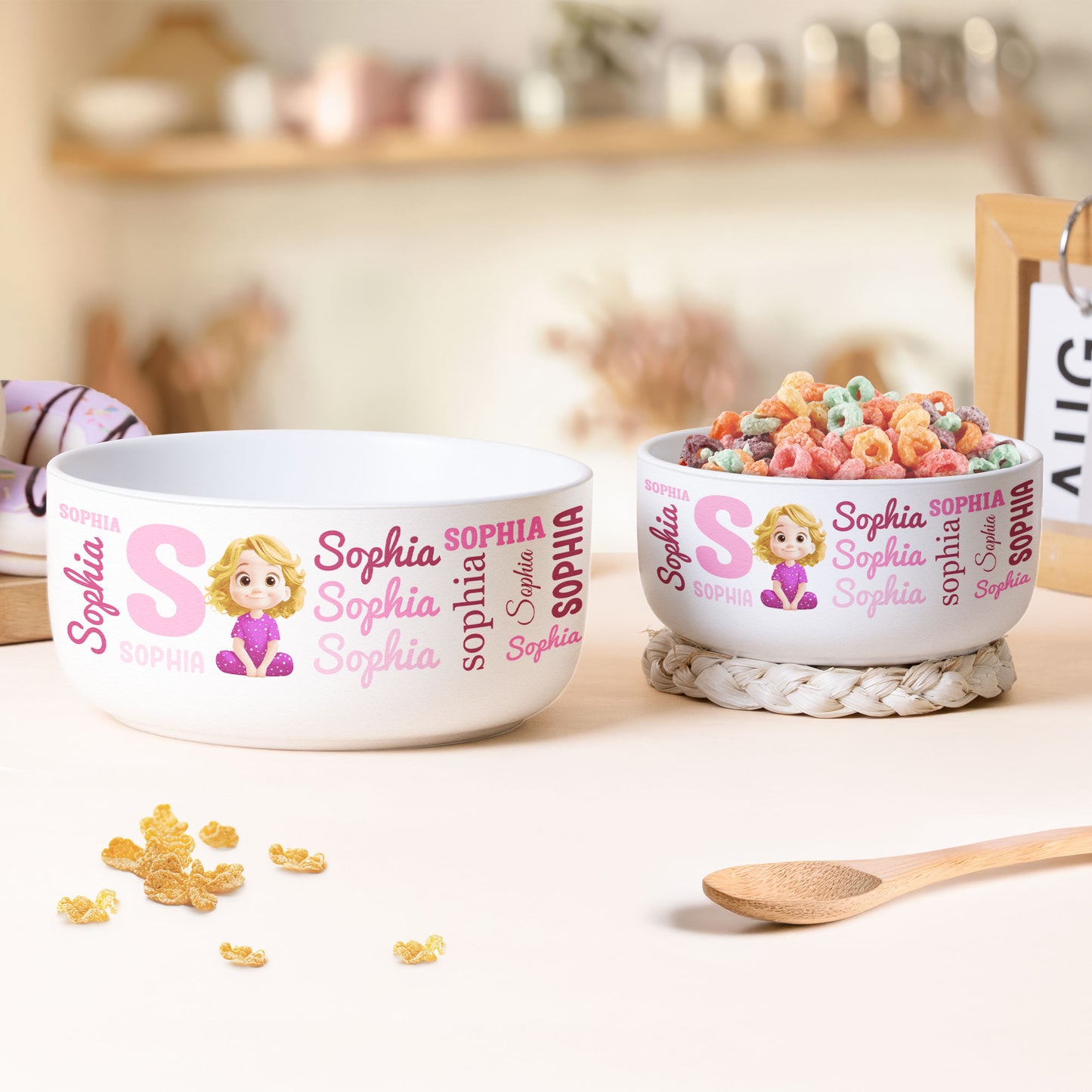 Kid Name Pattern - Personalized Ceramic Bowl