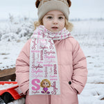 Kid Name Pattern - Personalized Kid's Fleece Scarf