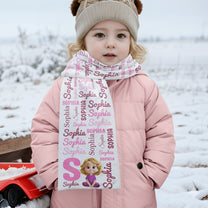 Kid Name Pattern - Personalized Kid's Fleece Scarf