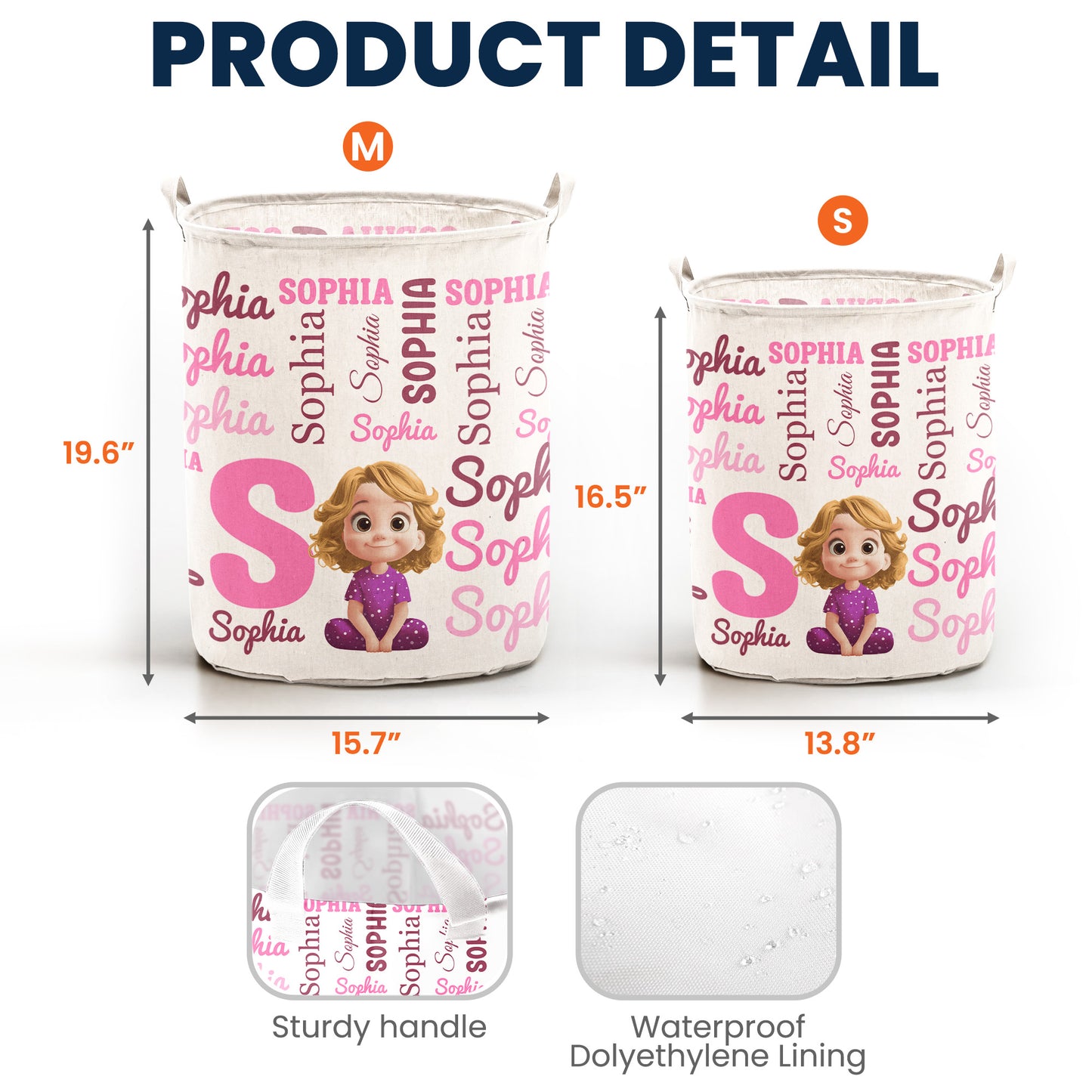 Kid Name Pattern - Personalized Laundry Storage Basket