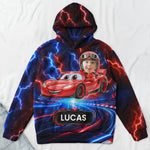 Kid Racing Custom Photo - Personalized Hoodie