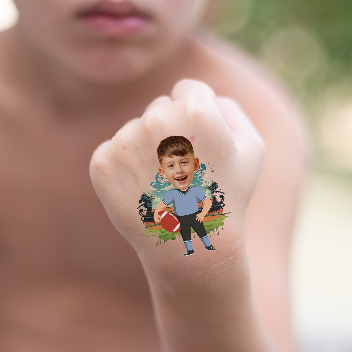 Kid Tattoo Sports Custom Face - Personalized Photo Tattoo