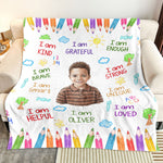 Kid-Affirmations-I-Am-Kind-Smart-Loved-Watercolor-Personalized-Blanket-2