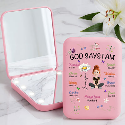 Kid Birth Flower God Says I Am - Personalized Mirror