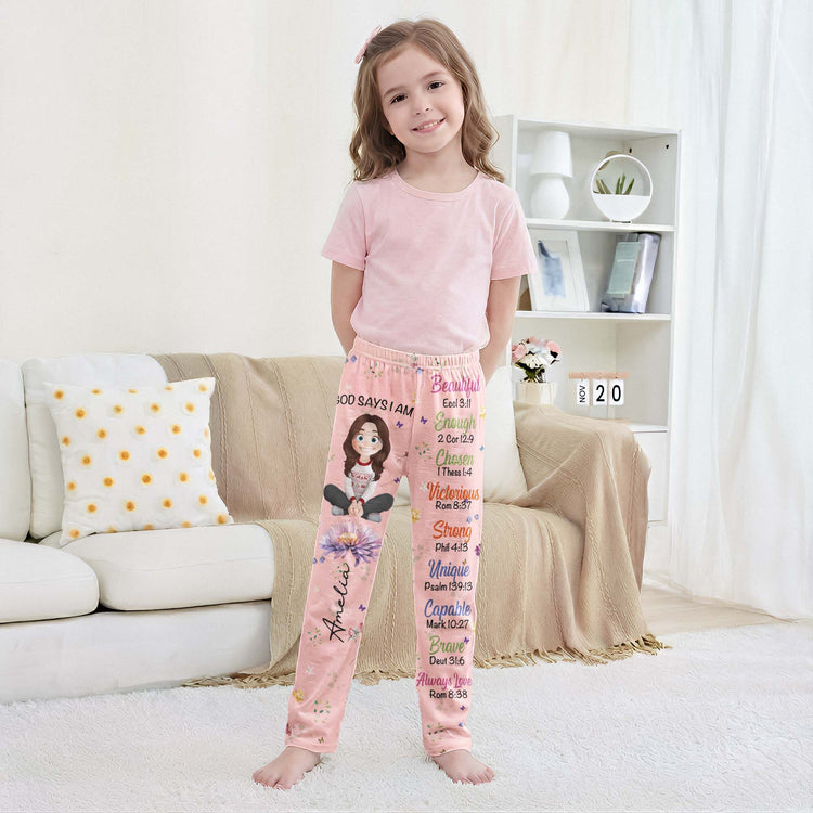 Kid-Birth-Flower-God-Says-I-Am-Personalized-Lounge-Pants-4