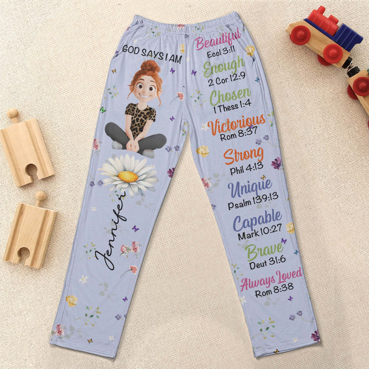 Kid-Birth-Flower-God-Says-I-Am-Personalized-Lounge-Pants-5