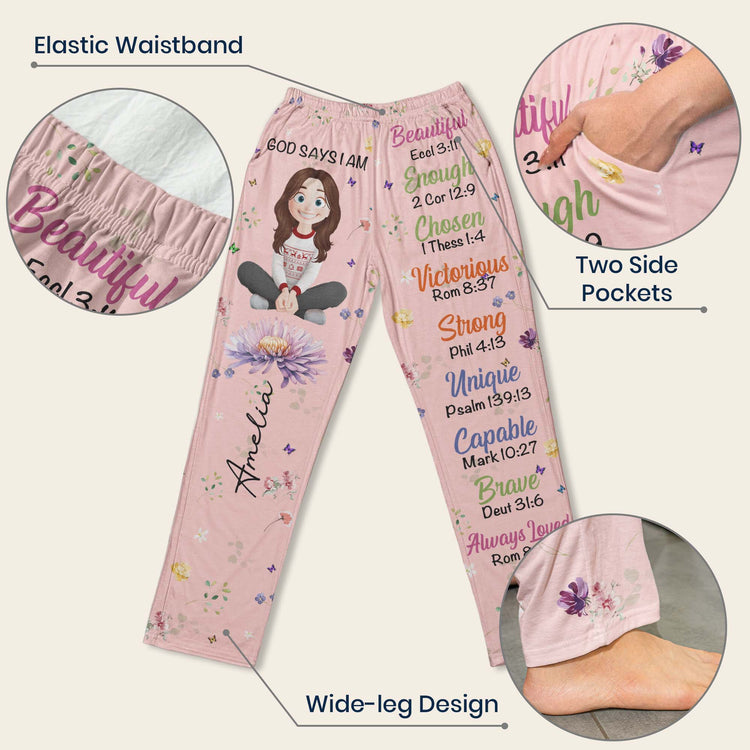 Kid-Birth-Flower-God-Says-I-Am-Personalized-Lounge-Pants-7