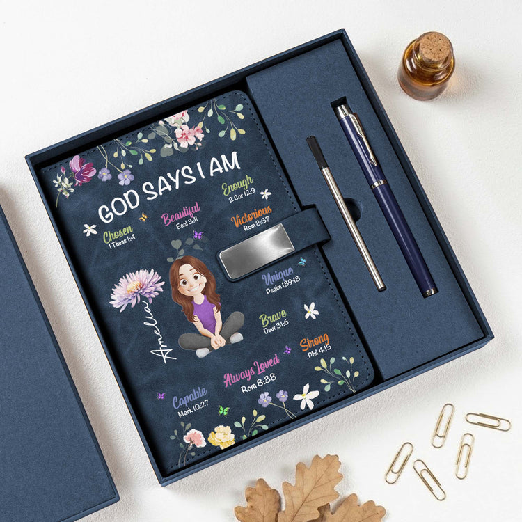 Kid-Birth-Flower-God-Says-I-Am-Personalized-Notebook-Set1